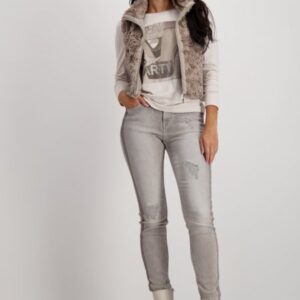 Tričko béžová-potlač Monari