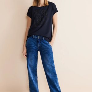 Tričko tm.modrá-potlač Street One