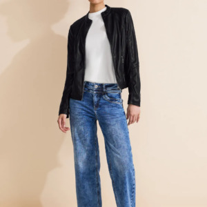 Bunda kož. čierna Street One