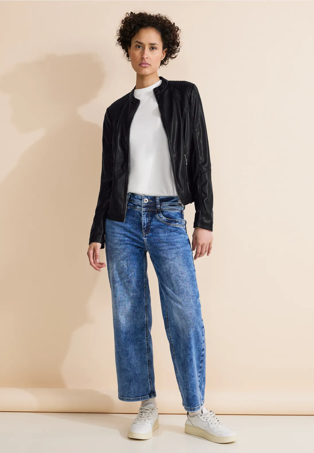 Bunda kož. čierna Street One