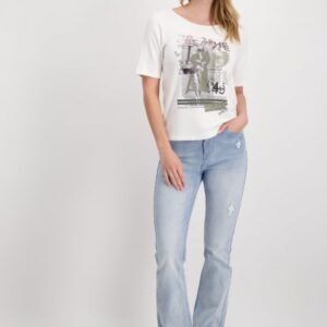 Top biela-potlač Monari