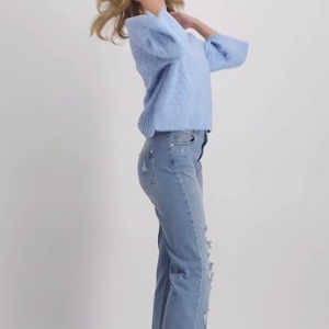 Pulóver biela-pásik Monari