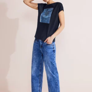 Tričko tm.modrá-potlač  Street One