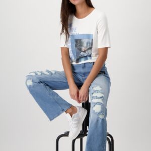 Tričko biela potlač Monari