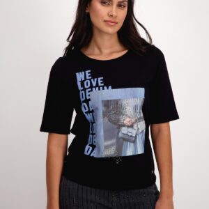 Tričko čierna potlač Monari