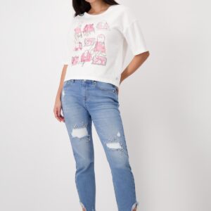 Tričko biela potlač Monari