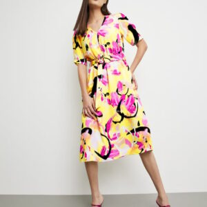 Šaty žltá-vzor Taifun