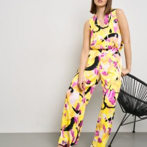 Nohavice žltá-vzor Taifun