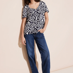 Tričko tm.modrá-potlač Street One