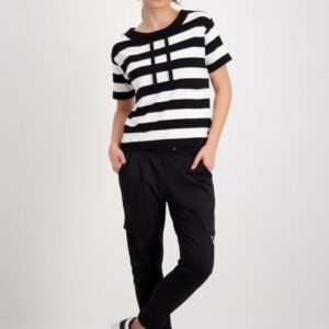 Tričko čierna-pásik Monari