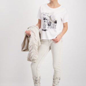 Tričko biela-potlač Monari