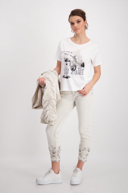 Tričko biela-potlač Monari