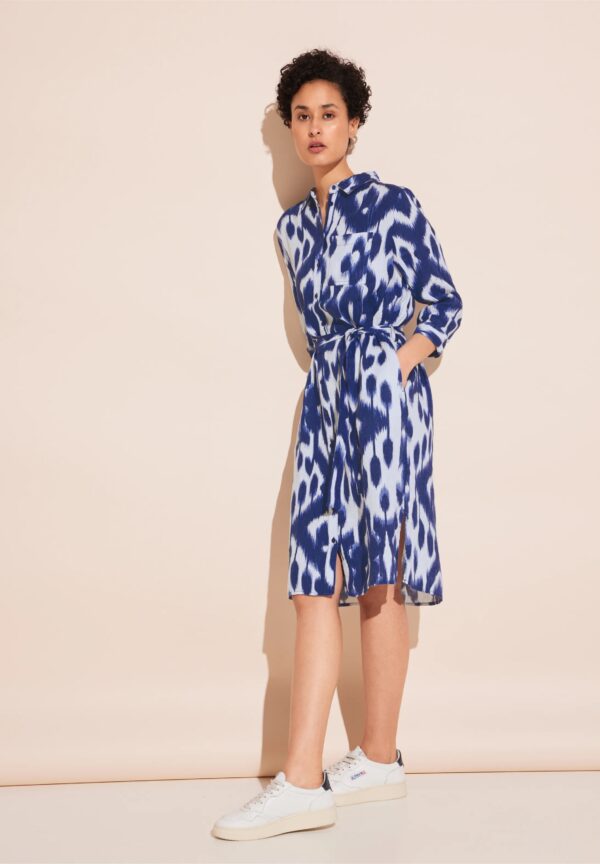 Šaty modrá-vzor ľan. Street One