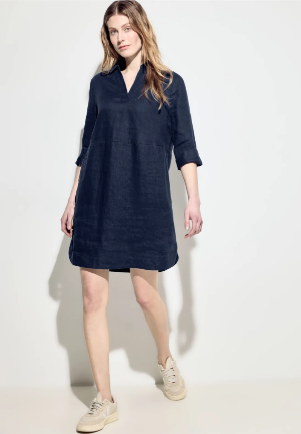 Šaty ľan modré Cecil