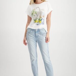 Tričko biela-potlač Monari