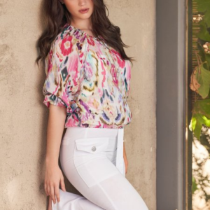 Tričko ružová-vzor Monari