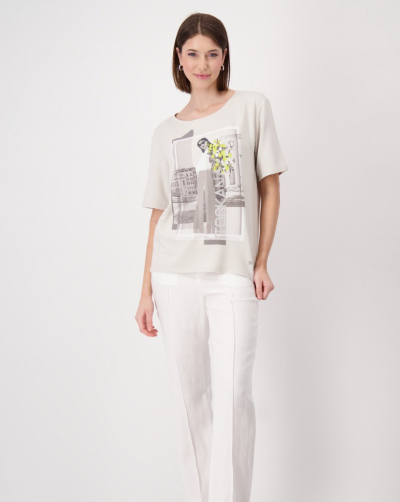 Tričko béž-potlač Monari