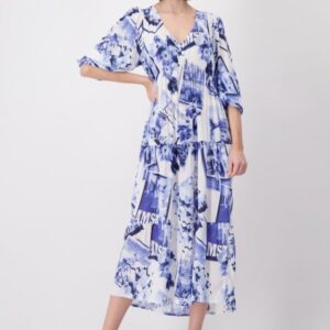 Šaty modrá-vzor Monari