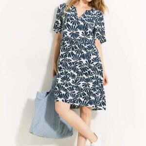 Šaty petrolej-vzor Cecil