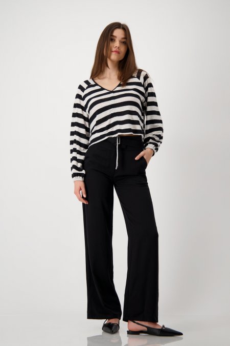 Tričko čierna-pásik Monari