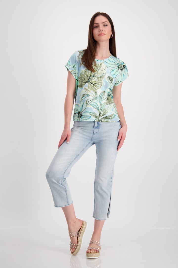 Tričko mentolová-vzor Monari