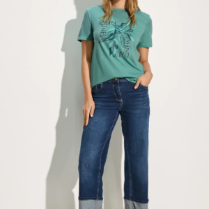 Tričko mentolová-potlač Cecil